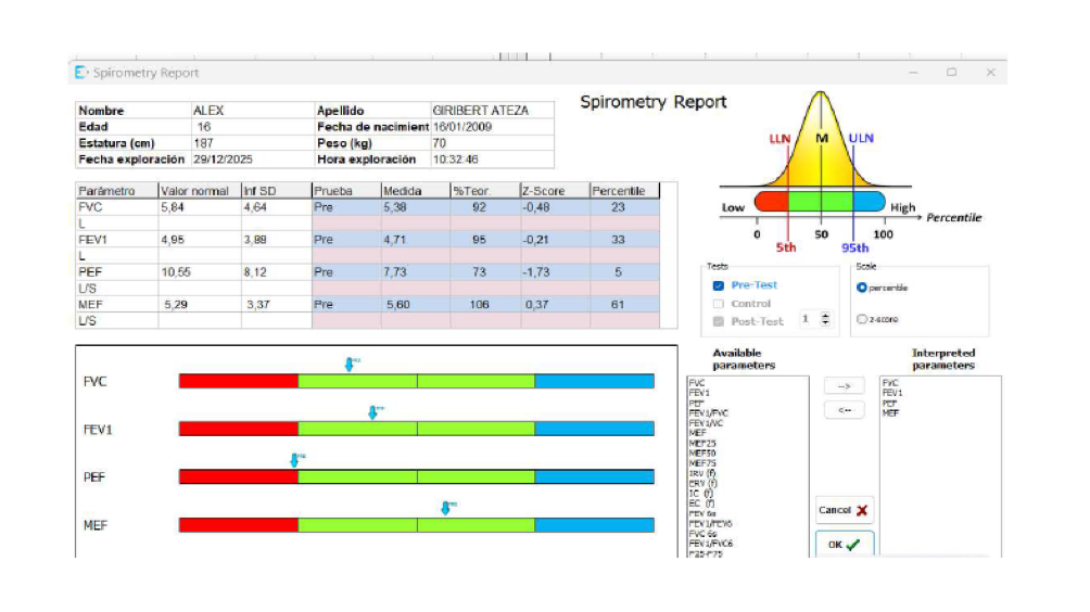 report espirometria